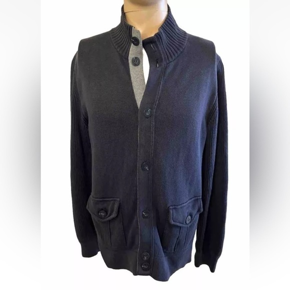 Canterbury of New Zealand M Mens Blue Button up Cardigan Sweater Academia $168 - Picture 2 of 12